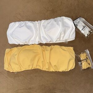 GARAGE Scrunchie Bandeau bikini tops NWT